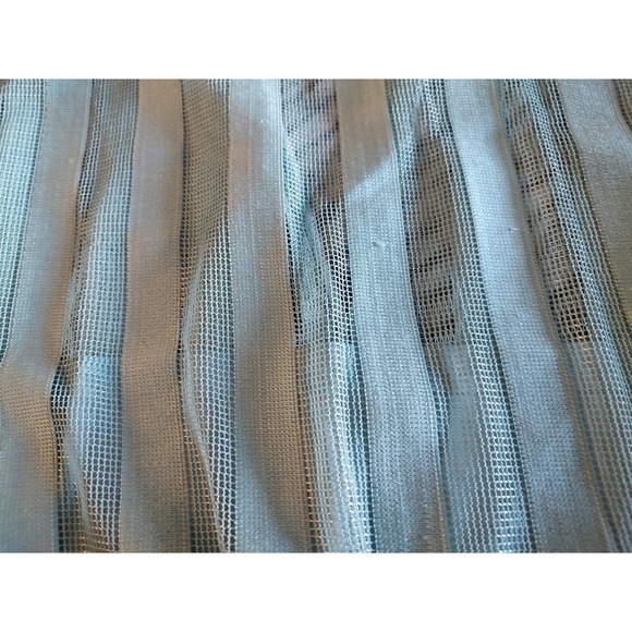 The Clothing Company Light Aqua Blue Lace Striped Overlay Midi Dress Size Large - Picture 6 of 13